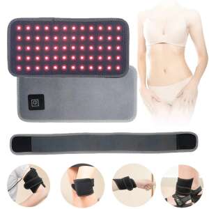 Centură de terapie cu lumină roșie pentru ameliorarea durerii, lumină infraroșie de 660 nm și 850 nm, reglabilă, pentru genunchi, cot, gleznă, încheietura mâinii, spate, umăr, gât și alte zone - Frumusețe și sănătate