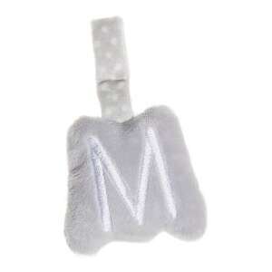 Artesavi plüss betű M babakocsi csörgőre, baba biztonságos, puha, szürke - Artesavi