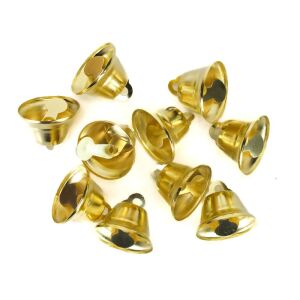 Karácsonyi dekor fém csengő arany, 1,5cm, 10db/csomag