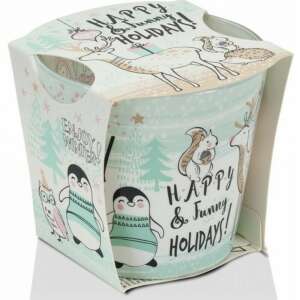 Bartek Candles Merry and Bright illatos gyertya üvegben, téli mintával - Bartek Candles