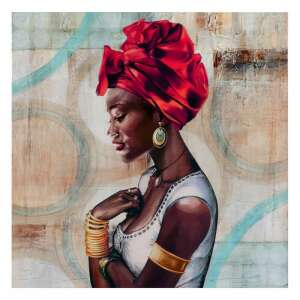 Vászon Afrikai Nő 60 x 2,5 x 60 cm 79301892 