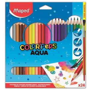 Akvarell ceruza készlet, háromszögletű, ecsettel, MAPED "Color&#039;Peps", 24 különböző szín 79311346 