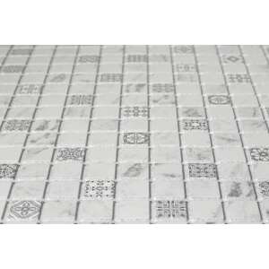 3D PVC falpanel Kis szürke mozaik mintás ,fényes felülettel.