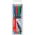 STABILO OHPen M Permanentmarker Set, 4 verschiedene Farben, 1mm Spitze