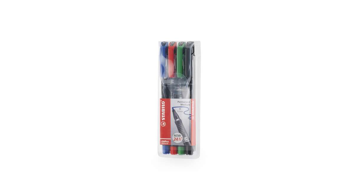 STABILO "OHPen M" Alcohol Marker Set, 1 mm, 4 different colors 79315265
