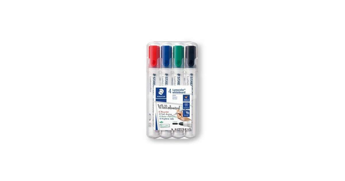 Комплект маркери за дъски, 2 мм, конични, STAEDTLER "Lumocolor® 351", 4 различни цвята 79320846