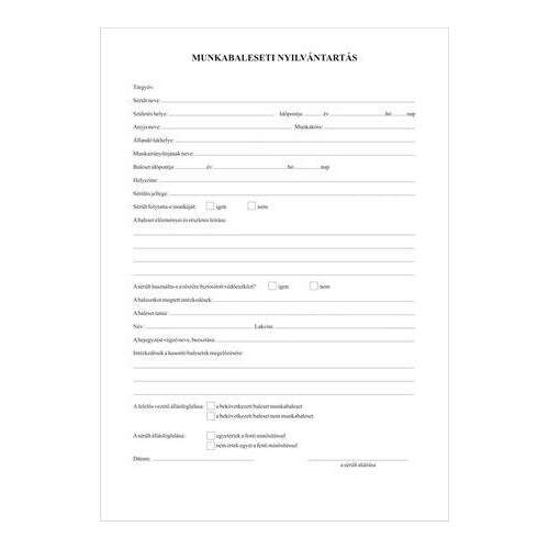 Imprimare, Registru de evidență a accidentelor de muncă, 32 pagini, A4, Hârtie VICTORIA, 10 blocuri/pachet