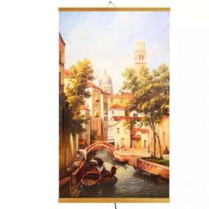 Panou infrarosu, panou decorativ de incalzire cu infrarosu, panou infrarosu mobil cu imagine Venice, 500W - pliabil, 105 x 60 cm