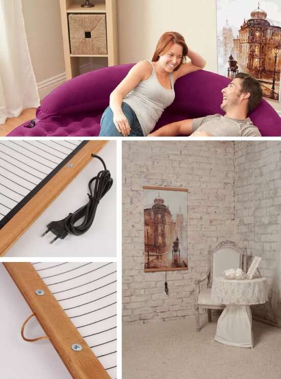 Infrapanel, decorative infra heating panel, mobile infrapanel with Prague image, 500W - roll-up, 105 x 60 cm