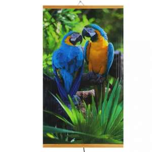 Panou infrarosu, panou decorativ de incalzire cu infrarosu, panou infrarosu mobil cu imagine papagal, 500W - pliabil, 105 x 60 cm
