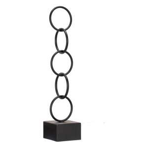 Dekoratív Figura Gyűrűk Fekete Fém (12,5 x 60,5 x 12,5 cm) 79335269 