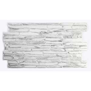3D PVC falpanel Világosszürke palakő mintás