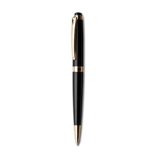 Kugelschreiber, schwarz "Royal" mit weißem SWAROVSKI® Kristall, 14cm, ART CRYSTELLA® 79397058