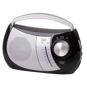 Trevi RA 764 Black portable radio with AM/FM tuner, silver handle and black body - Audio