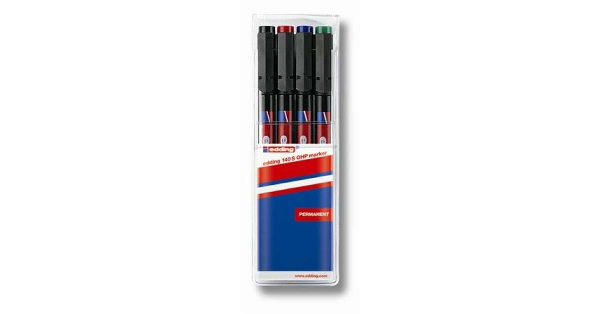 EDDING "140 S" Alcohol-based Marker Set, 0.3 mm, 4 different colors, OHP 99885832