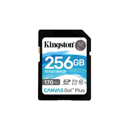 Kingston Canvas Go! Plus 256GB SDXC Speicherkarte, UHS-I, U3, V30, 170MB/s Lesegeschwindigkeit