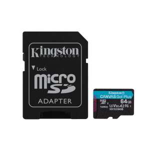 Card de memorie Kingston Canvas Go! Plus microSDXC 64GB cu adaptor - Kingston Carduri memorie