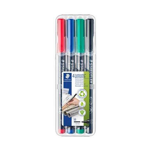 STAEDTLER "Lumocolor® 317 M" Alcohol-based Marker Set, OHP, 1 mm, 4 different colors