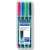 Staedtler Lumocolor permanente Marker, 4er Pack, sortierte Farben, 1 mm Schrägschnitt