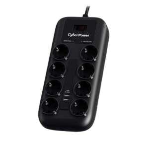 CyberPower P0820SUF0-DE предпазител от пренапрежение с 8 гнезда и 2 USB порта - Cyber Power