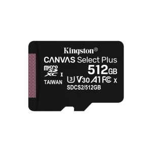 Kingston Canvas Go! Plus MicroSDXC 512 Go UHS-I U3 V30 Classe 10 +  Adaptateur SD