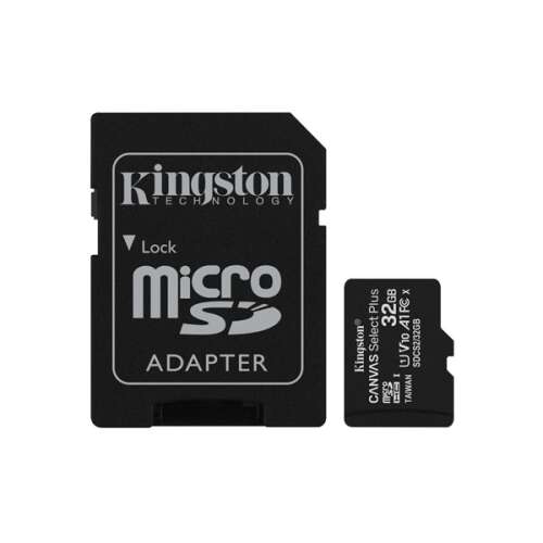 Card de memorie Kingston microsdhc 32gb canvas select plus 100r a1 c10 + adaptor SDCS2/32GB