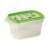 Recipient de depozitare a alimentelor Snips 1,2 L, etanș, set de 2 bucăți, dreptunghiular, plastic transparent cu capac verde