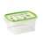 Recipient de depozitare a alimentelor Snips 1,2 L, etanș, set de 2 bucăți, dreptunghiular, plastic transparent cu capac verde