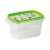 Snips 1.2L airtight food storage container, set of 2, rectangular, clear plastic with green lid