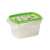 Snips 1.2L airtight food storage container, set of 2, rectangular, clear plastic with green lid