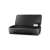 HP OfficeJet 250 Mobile All-in-One printer, black, with open lid and a printed document