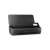HP OfficeJet 250 Mobile All-in-One printer, black, with open lid and a printed document