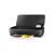 HP OfficeJet 250 Mobile All-in-One printer, black, with open lid and a printed document