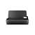 HP OfficeJet 250 Mobile All-in-One printer, black, with open lid and a printed document