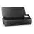 HP OfficeJet 250 Mobile All-in-One printer, black, with open lid and a printed document