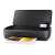HP OfficeJet 250 Mobile All-in-One printer, black, with open lid and a printed document