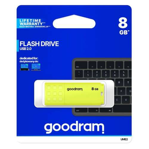 Goodram UME2-0080Y0R11 pendrive 8GB, USB 2.0, sárga