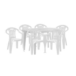 Elma 6 személyes Kerti bútor garnitúra #fehér