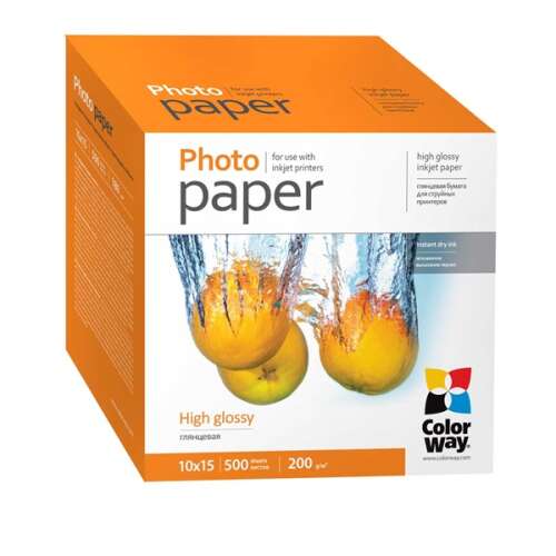 Hârtie foto Colorway, lucioasă, 200 g/m2, 10x15, 500 coli PG2005004R