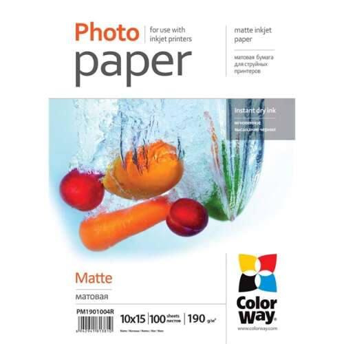 Colorway Fotopapier pm1901004r, matt, 190 g/m2, 10x15, 100 Blatt PM1901004R