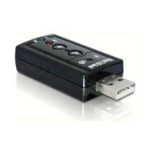 Delock USB Sound Adapter 7.1, black, angled view - Sound Card