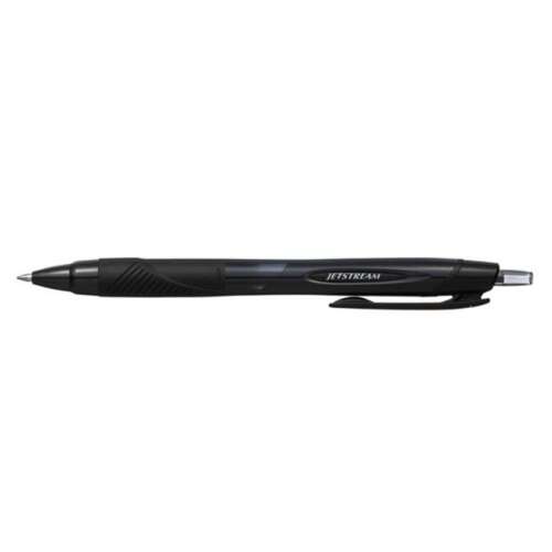 Kugelschreiber, 0,35 mm, Druckknopf, schwarzer Schaft, UNI "SXN-157S Jetstream Sport", schwarz