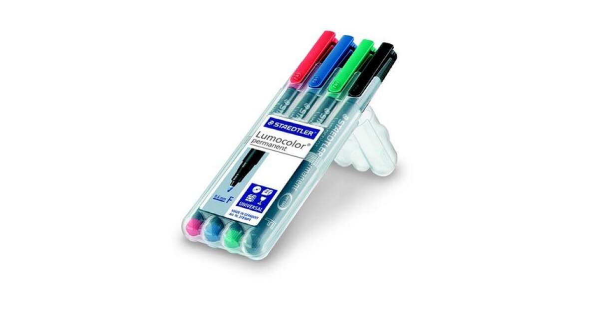 Set alkoholosnih markera, OHP, 0,6 mm, STAEDTLER "Lumocolor® 318 F", 4 različite boje
 79507766