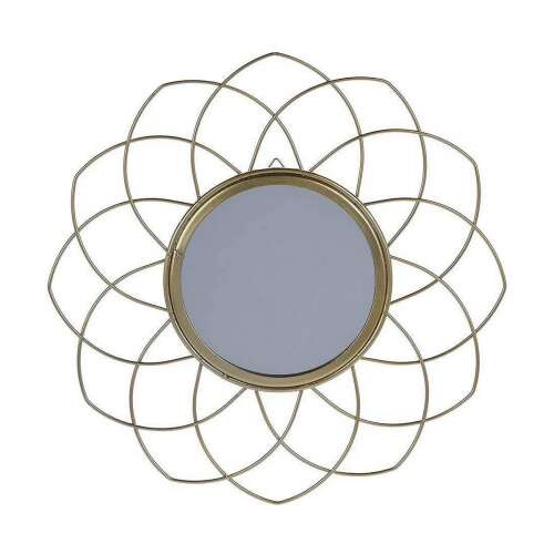 Oglinzi decorative din metal auriu cu design floral, 26 cm