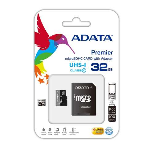 Adata AUSDH32GUICL10-RA1 memóriakártya MicroSDHC 32GB + Adapter UHS-I CL10 (50/10)
