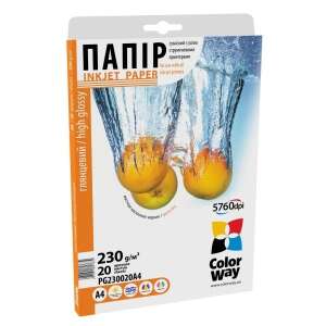 Fotopapier ColorWay, vysoký lesk, 230g/m2, A4, 20 listov, PG230020A4 - Kancelárske papierové výrobky