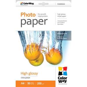 Hârtie foto Colorway, lucioasă, 200 g/m2, a4, 50 de coli PG200050A4 32671757 Hârtii foto