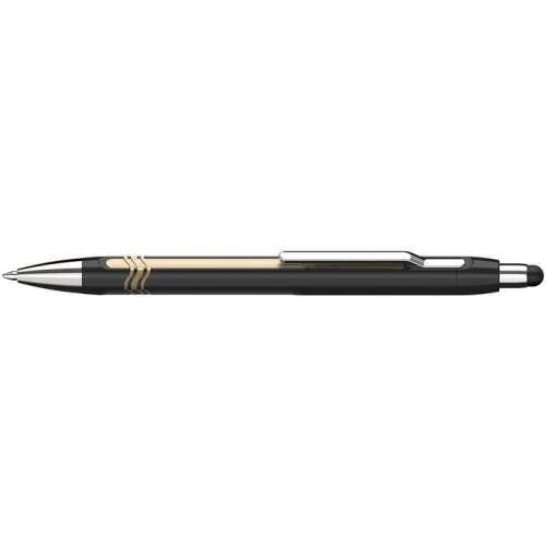 Golyóstoll, 0,7 mm, nyomógombos, érintőképernyőhöz, fekete-arany tolltest,SCHNEIDER "Epsilon Touch XB", kék 79511204