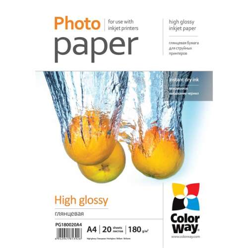 Colorway Fotopapier, hochglänzend, 180 g/m2, a4, 20 Blatt PG180020A4