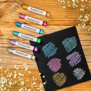 STAEDTLER kredki olejne, kolory metaliczne, zestaw 6 sztuk, na czarnym papierze - Kreda pastelowa